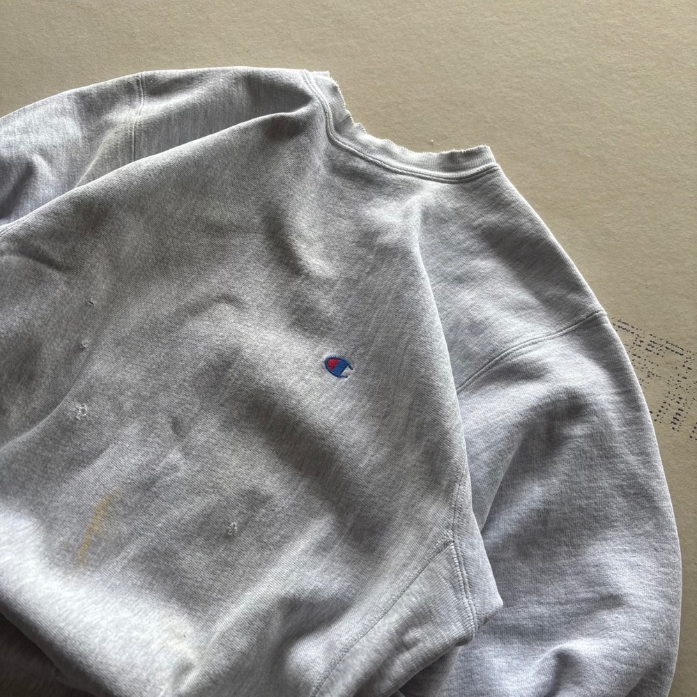 Vintage 90s Distressed Champion Reverse Weave Crewneck